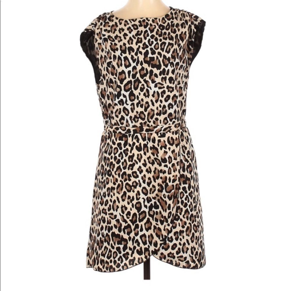 H&M LEOPARD PRINT SLEEVELESS DRESS SIZE 2 - Picture 5 of 6